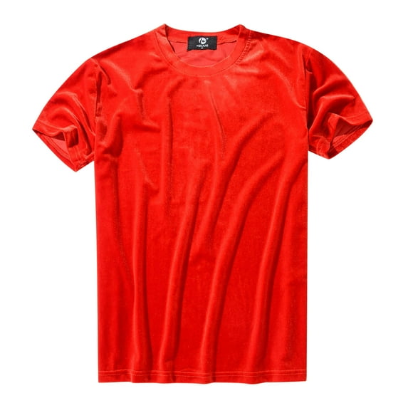 Mens Shirts Velvet Velour Fashion Hop Slim Simple Short Sleeve Mens Tops