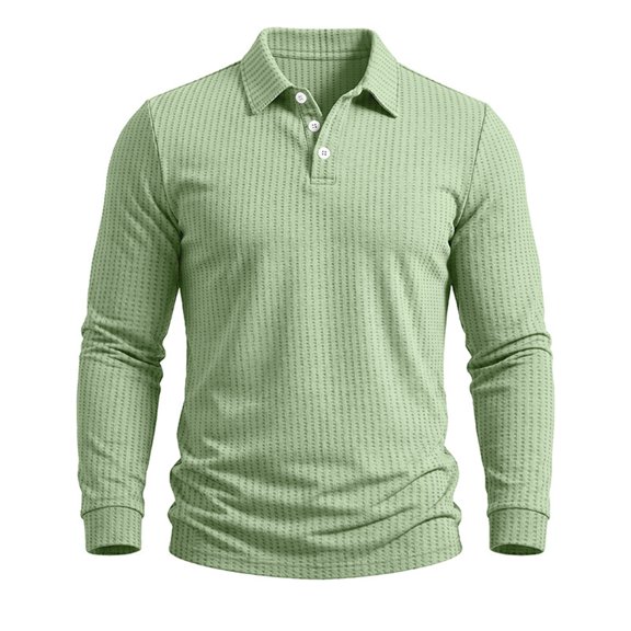 Mens Shirts, Waffle Knit Long Sleeve Shirts for Men Fall Winter Casual Button up Henley Tops for Golf Work