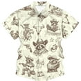 thumbnail image 1 of Mens Shirts Western Cowboy Raccoon Print Button Up Lapel Short Sleeve Shirts Casual Classic Fit Breathable Trendy Tops, 1 of 3