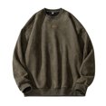 thumbnail image 1 of Mens Shirts and Winter Vintage Loose Trend Heavy Suede Crewneck Hoodies, 1 of 7