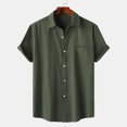 thumbnail image 1 of Mens Shirts with Pocket Lightweight Short Sleeve Button Up Collared Tshirts Shirt Casual Solid Loose Comfort Loungewear Tees Tops, 1 of 8