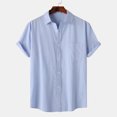 thumbnail image 1 of Mens Shirts with Pocket Lightweight Short Sleeve Button Up Collared Tshirts Shirt Casual Solid Loose Comfort Loungewear Tees Tops on Clearance, 1 of 8