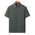 thumbnail image 1 of Mens Shirts with Pocket Short Sleeve Button-Down Collared T-Shirts Business Casual Solid Color Breathable Slim-Fit Work Tshirts Shirt, 1 of 3