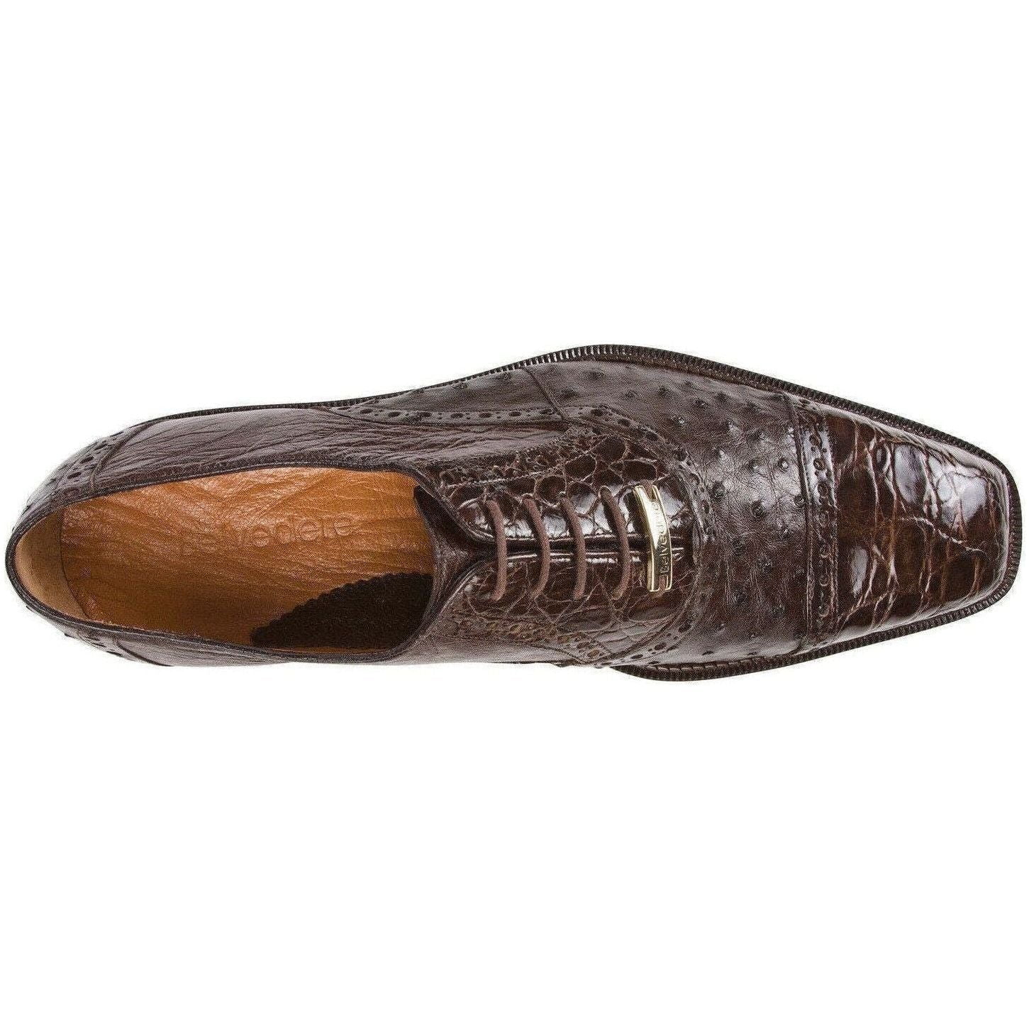 Belvedere Men\'s Black Croc-Embossed Leather Derby Shoes. Size 10 -11 mens | Product Tag main image 2