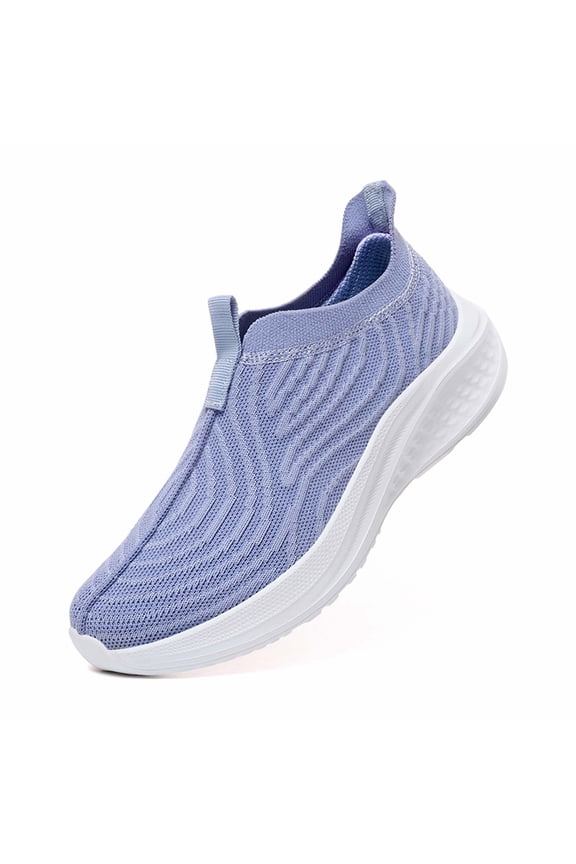 Mens Shoes,Breathable Knit On Sneakers for Walking Running Yoga Gym With Comfortable Cushioned Midsole Lightweight Athletic Footwear Casual Wear,Shoes for Men,Purple,5.5