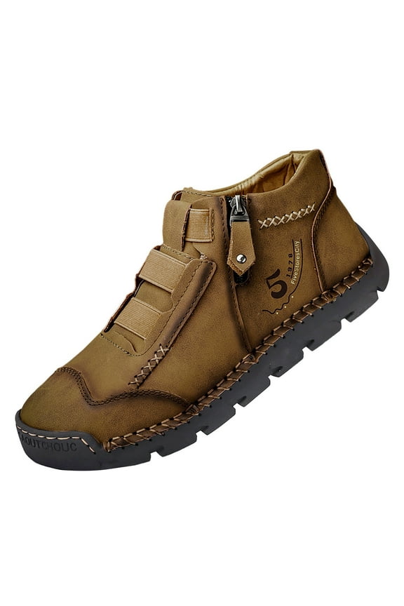 Mens Shoes,British Large Casual Zipper Foreign Trade Sports Sneakers for Everyday Wear,Shoes for Men,Yellow,11