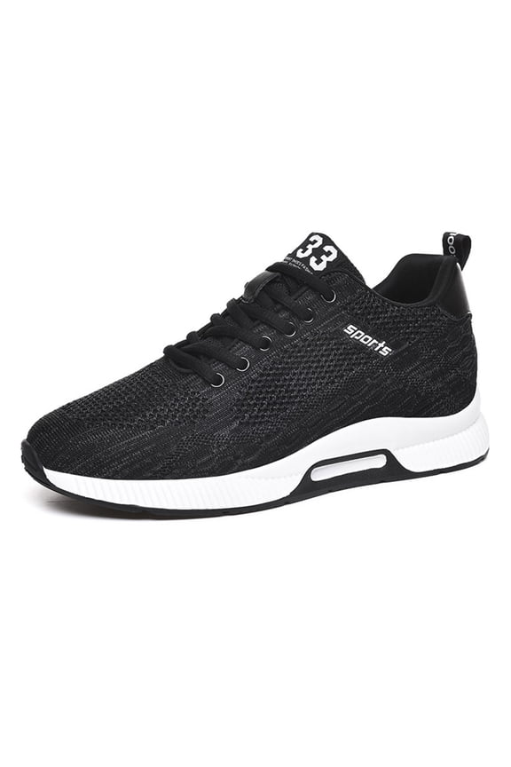 Mens Shoes,Casual Elevator Sneakers Lightweight Breathable Mesh Trainers Lace Up Sports Footwear With Hidden Lift Heel Technology,Shoes for Men,Black,9.5
