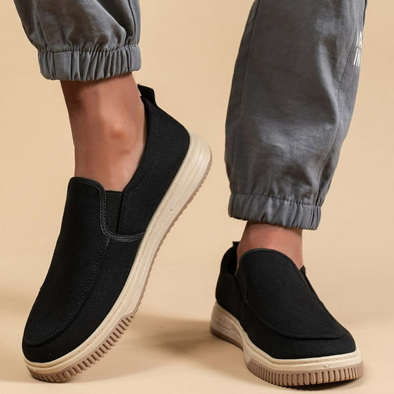 Mens Shoes,Casual Shoes Summer Linen Easy Comfortable Men Casual Shoes for Warm Weather,Shoes for Men,Z01 Black,9.5