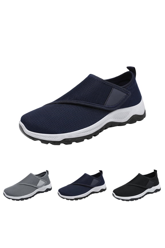 Mens Shoes Diabetic Shoes for Men Orthopedic Wide Slip On Walking Swollen Feet Barefoot Zero Drop Non Slip Footwear Comfort Breathable Lightweight Minimalist Sneakers, 42