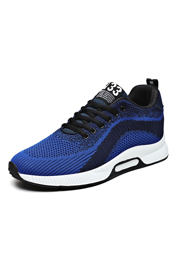 Mens Shoes,Elevator Casual Mesh Trainers Lightweight Breathable Lace Up Sports Footwear With Hidden Lift Heel Height Increasing Sneakers,Shoes for Men,Blue,9
