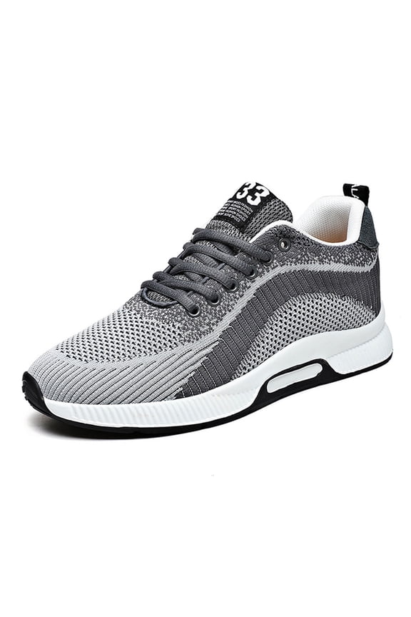 Mens Shoes,Elevator Casual Mesh Trainers Lightweight Breathable Lace Up Sports Footwear With Hidden Lift Heel Height Increasing Sneakers,Shoes for Men,Grey,7.5