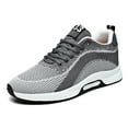 thumbnail image 1 of Mens Shoes,Elevator Casual Mesh Trainers Lightweight Breathable Lace Up Sports Footwear With Hidden Lift Heel Height Increasing Sneakers,Shoes for Men,Grey,7, 1 of 9
