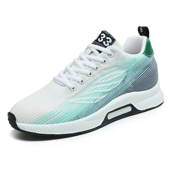 Mens Shoes,Elevator Casual Sneakers Lightweight Breathable Mesh Trainers Lace Up Sports Footwear With Hidden Lift Heel Height Increase,Shoes for Men,White,10.5