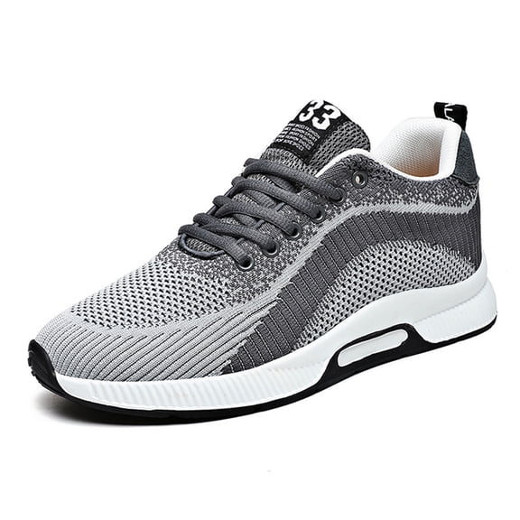Mens Shoes,Elevator Casual Sneakers Lightweight Breathable Mesh Trainers Lace Up Sports Footwear With Hidden Lift Heel Technology,Shoes for Men,Grey,7