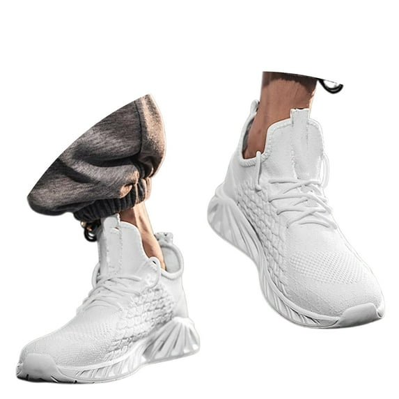 Mens Shoes,Fashion Lightweight Running Shoes Breathable Athletic Mesh Sneakers On Comfortable Walking Footwear,Shoes for Men,White,7