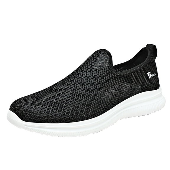 Mens Shoes,Fashion Men Sneakers Mesh Breathable Lightweight Flat Sole Comfortable Casual Walking Shoes,Shoes for Men,Black,9