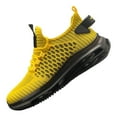thumbnail image 1 of Mens Shoes,Lightweight Breathable Knit Athletic Sneakers With Thick Sole for Outdoor Casual Walking And Running Comfort Shoes,Shoes for Men,Yellow,9.5, 1 of 6