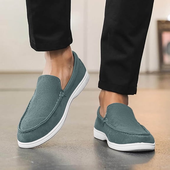 Mens Shoes,Loafers Suede Classic Flat Casual Comfortable Lightweight Men Loafers for Driving Wear,Shoes for Men,Z01 BU3,7.5