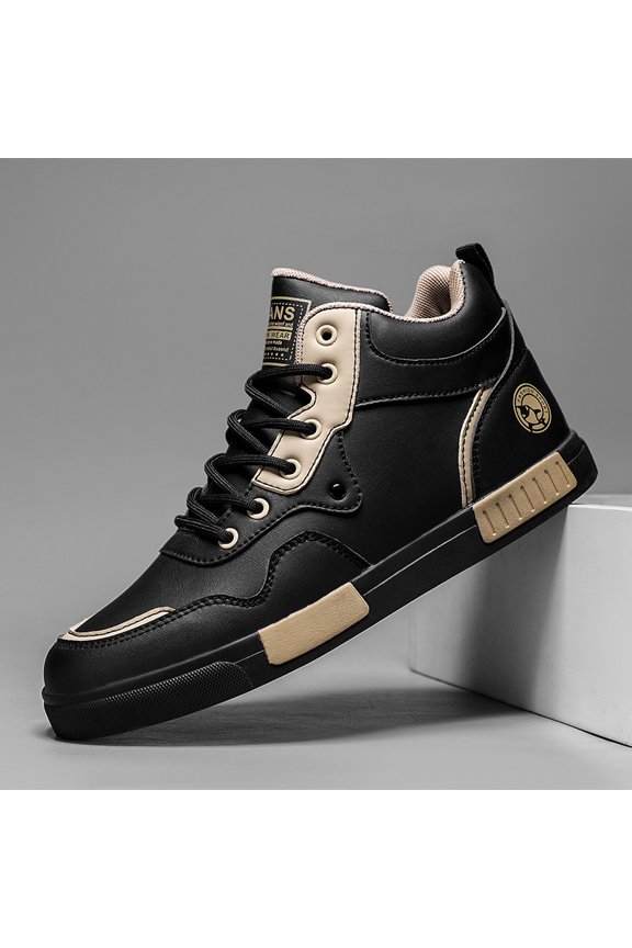 Mens Shoes Mid-high Top Sneakers for Autumn And Winter, Large Size 39-47 for Export, Made Of Super-fine Fiber, Casual Style, with Anti-slip And Wear-resistant Effects, Versatile And Trendy Shoes