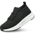thumbnail image 1 of vibdiv Mens Shoes Non Slip Running Walking Shoes Lightweight Breathable Slip on Sock Shoes Workout Gym Shoes Black Size 7, 1 of 9