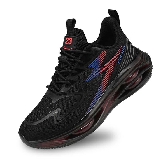 Mens Shoes,Seasonal Fashion Mesh Lace Up Breathable Athletic Sneakers Comfortable Non Running Footwear,Shoes for Men,Black,9.5