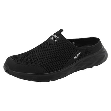Mens Shoes Slip on Open Back Shoes Closed Toe Slides Breathable Arch Support Slippers Comfort Walking Shoes