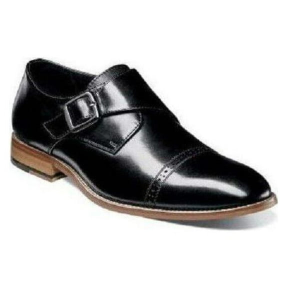 Mens Shoes Stacy Adams Desmond Monk Strap Black Leather 25162-001