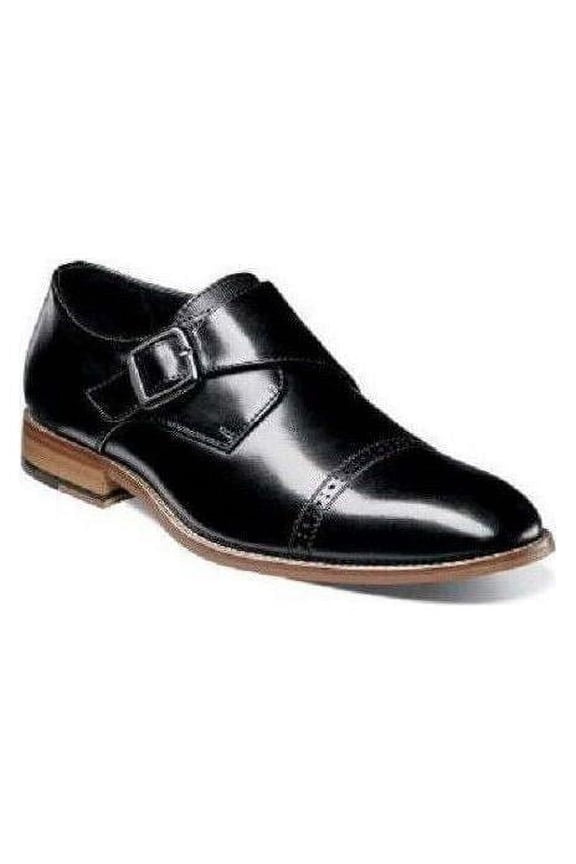Mens Shoes Stacy Adams Desmond Monk Strap Black Leather 25162-001