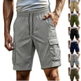 thumbnail image 1 of Mens Short Pants Drawstring Lounge Casual Short Pants Men's Workwear Pants Functional Hunting Gear Outdoor Commuting Casual Pants Gray Xxl, 1 of 7