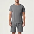 thumbnail image 1 of Mens Short Sets 2 Piece Casual T Shirts & Shorts Summer Set Beach Outfits Matching Sets, 1 of 4