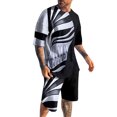 thumbnail image 1 of Mens Short Sets 2 Piece Outfits-Fashion Casual Tracksuits Summer Short Sleeve Polo Suit For Men,Swim Suit(Dark Gray,L), 1 of 1