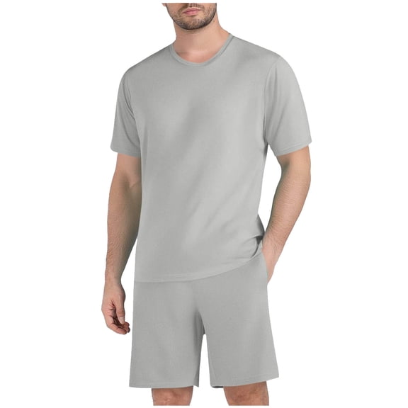 Mens Short Sets 2 Piece Outfits Fashion Summer Tracksuits Casual Short Sleeve Shirt and Shorts Set