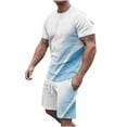 thumbnail image 1 of Mens Set Big & Tall Short Sleeve Henley Shirt 2 Pieces Short Sets Summer Casual Tracksuits, 1 of 5