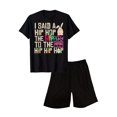 thumbnail image 1 of Mens Short Sets 2 Piece Outfits Summer Casual Graphic T Shirts and Shorts Tracksuit Sets with Pockets Black D 3XL, 1 of 7