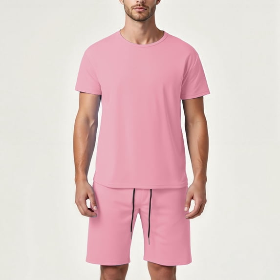 Mens Short Sets Two Piece Set T Shirt and Shorts Summer Outfits for Men Beach Wear Clothing Matching Sets