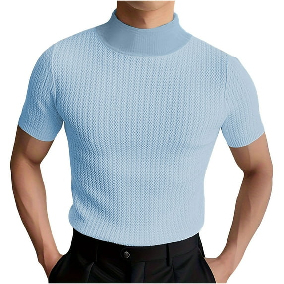 Mens Short Shorts,Jackets for Men Fashion,Men'S Summer Fashion Knit Casual Solid Color Short Sleeve Round Neck Collar Blouse,Sleeves for Men
