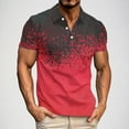 thumbnail image 1 of Mens Short Sleeve Blouse Lapel Neck Tops Casual Vintage Polo Shirt Trendy Pullover Tops Clothing Outfit Summer 2025, 1 of 4