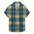 thumbnail image 1 of ZQUUVOU Mens Short Sleeve Button Down Plaid Shirts Casual Regular Fit Plaid Shirts Collar Summer Beach Shirts I-Multicolor, 1 of 5