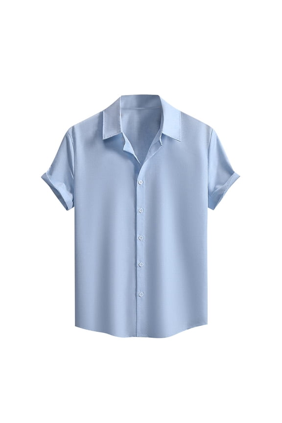 Mens Short Sleeve Button Down Shirt Business Casual Tops Wrinkle Free Lightweight Quick Dry Regular Fit Untucked Shirts Summer Holiday Outfits
