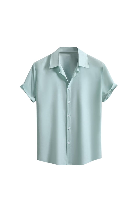 Mens Short Sleeve Button Down Shirt Business Casual Tops Wrinkle Free Lightweight Quick Dry Regular Fit Untucked Shirts Summer Holiday Outfits