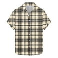 thumbnail image 1 of Mens Short Sleeve Button Down Shirts 2025 Summer Plaid Print Lapel Beach Shirts for Men Fashion Lightweight Casual Work Shirts, 1 of 5
