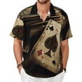 thumbnail image 1 of Mens Short Sleeve Button Down Shirts Casual Summer Beach Tops, Poker Cards Vintage, 1 of 5