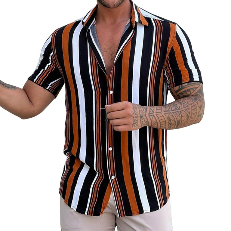 Mens Short Sleeve Button Down Shirts Red White Blue Shirts for Men Fashion T Shirts for Men Cotton with Pocket Big and Tall T Shirts for Men 4xlt Linen Shirts for Men