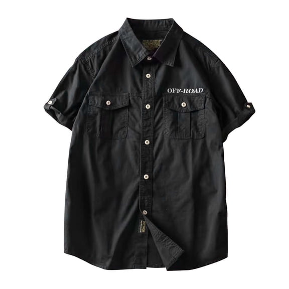 Mens Short Sleeve Button Down Shirts Vintage Work Casual Summer Shirt Fishing Hiking Cooling Camping Travel T Shirt