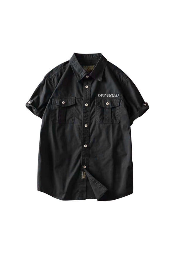 Mens Short Sleeve Button Down Shirts Vintage Work Casual Summer Shirt Fishing Hiking Cooling Camping Travel T Shirt