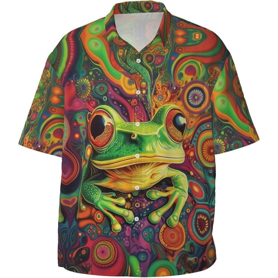 Mens Short Sleeve Button Up Shirts, Casual Party Shirts Stylish Beach Shirt Gifts for Men