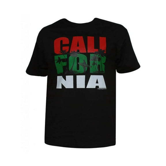 Mens Short-Sleeve California Surfer Black T-Shirt - Large