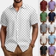 thumbnail image 1 of Mens Short Sleeve Casual Button Down Shirts Summer Untucked Dress Shirts Sky Blue 2XL, 1 of 5