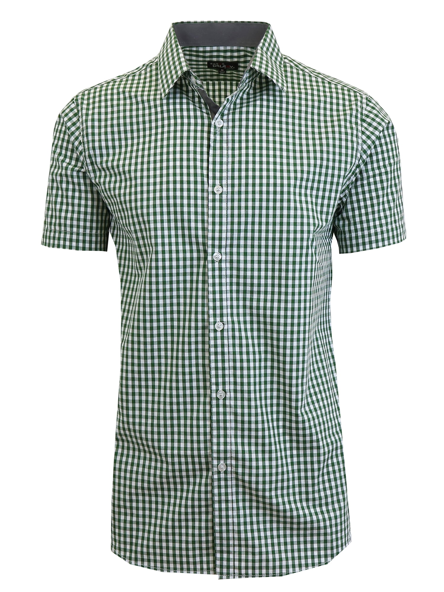 Mens Short Sleeve Casual Dress Shirts Slim Fit Button Down