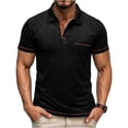 thumbnail image 1 of Mens Short Sleeve Casual Golf Shirt 3 Button Collared T-Shirt Business Lightweight Breathable Textured Heathered Everyday Tops for Work Daily Outdoor Workout, 1 of 6